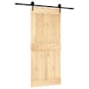 vidaXL Libisev uks Naturaalne ja must 90 x 210 cm Tahke m&auml;nnipuit