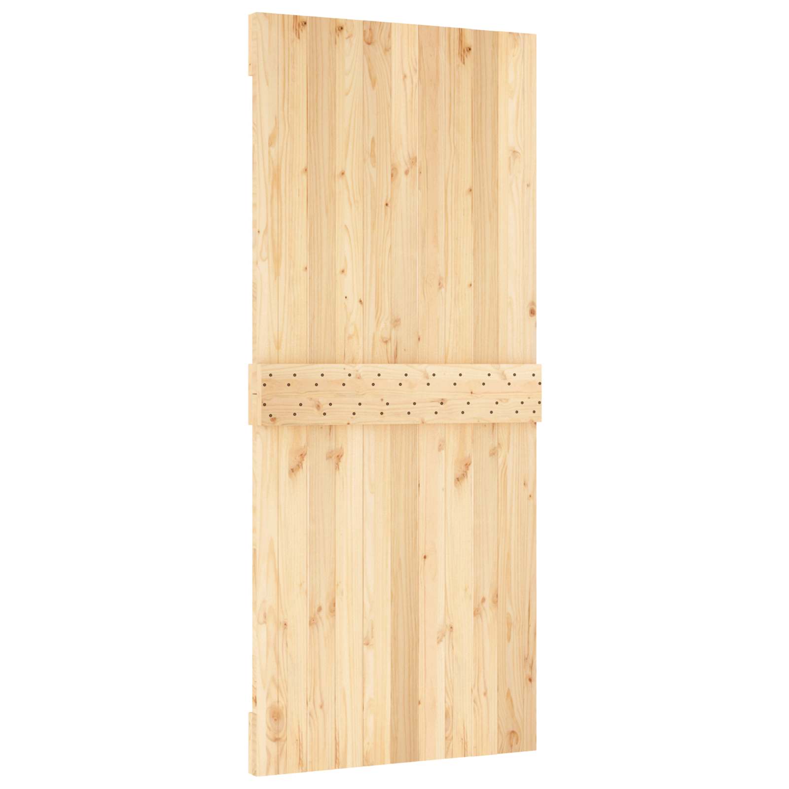 Schuifdeur Naturel en Zwart 90 x 210 cm Massief Grenenhout image 5