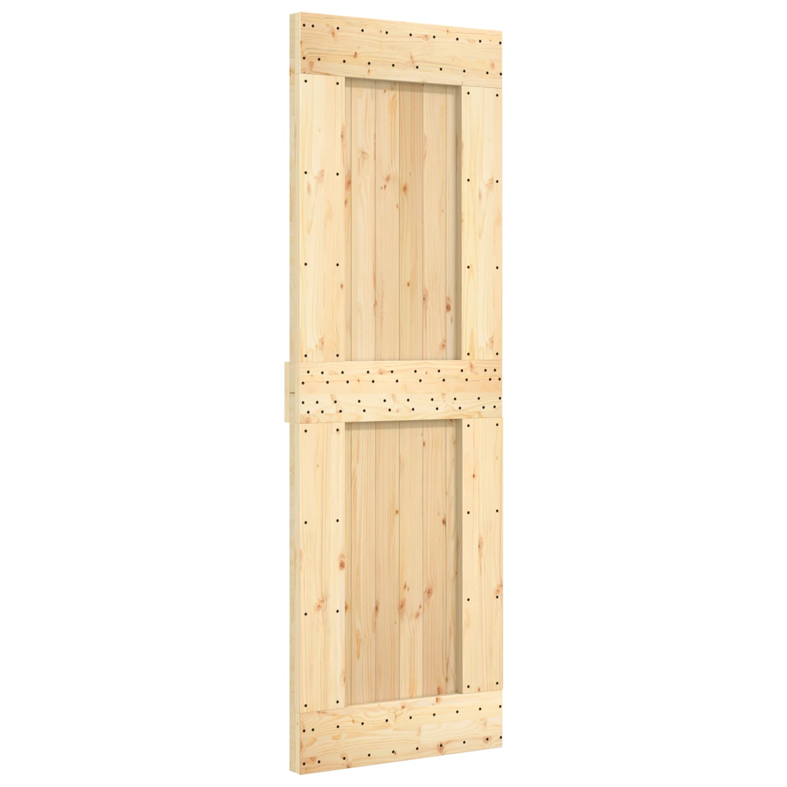 Schuifdeur Naturel en Zwart 70 x 210 cm Massief Grenenhout image 3
