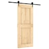 vidaXL Libisev uks Naturaalne ja must 85 x 210 cm Tahke m&auml;nnipuit