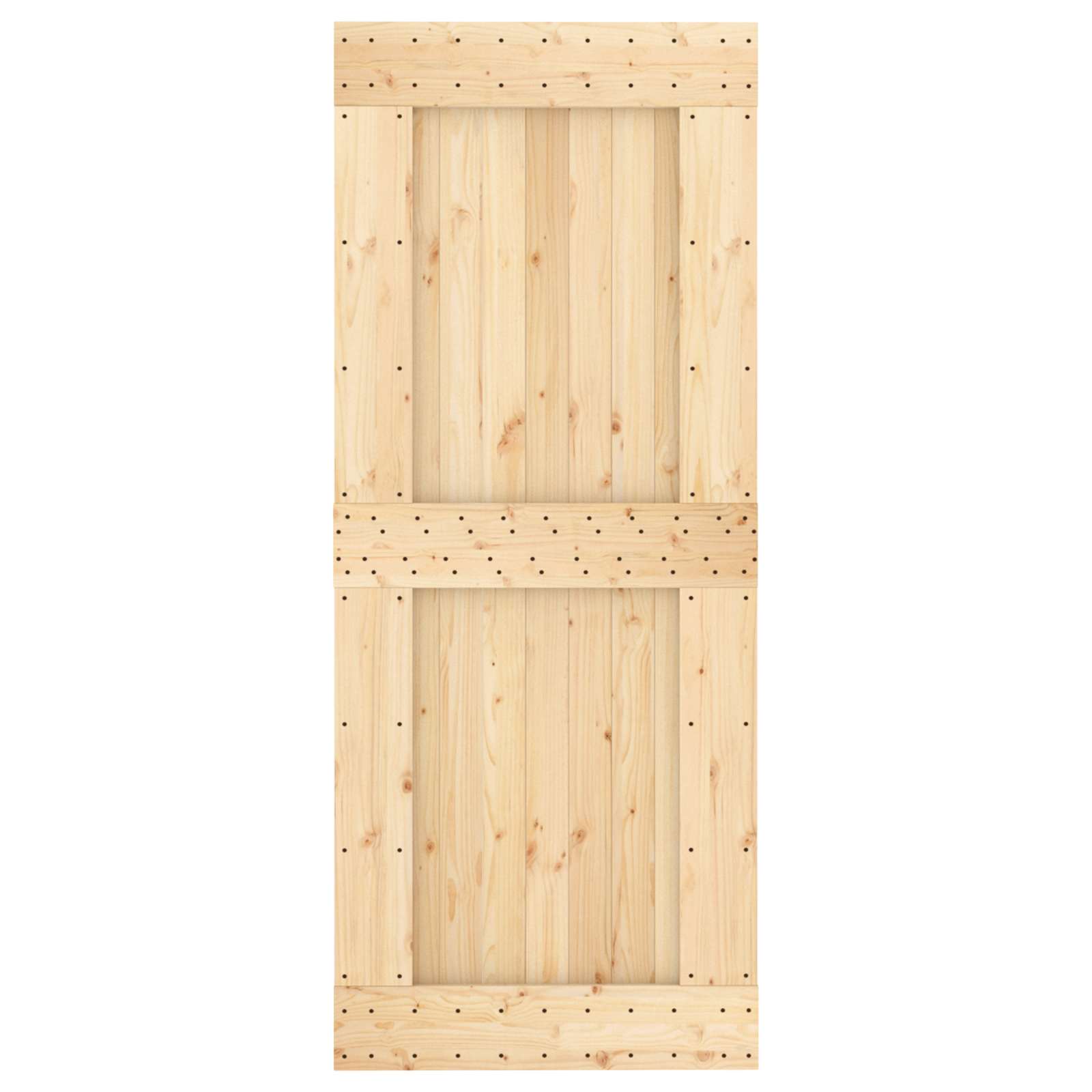 Schuifdeur Naturel en Zwart 85 x 210 cm Massief Grenenhout image 4