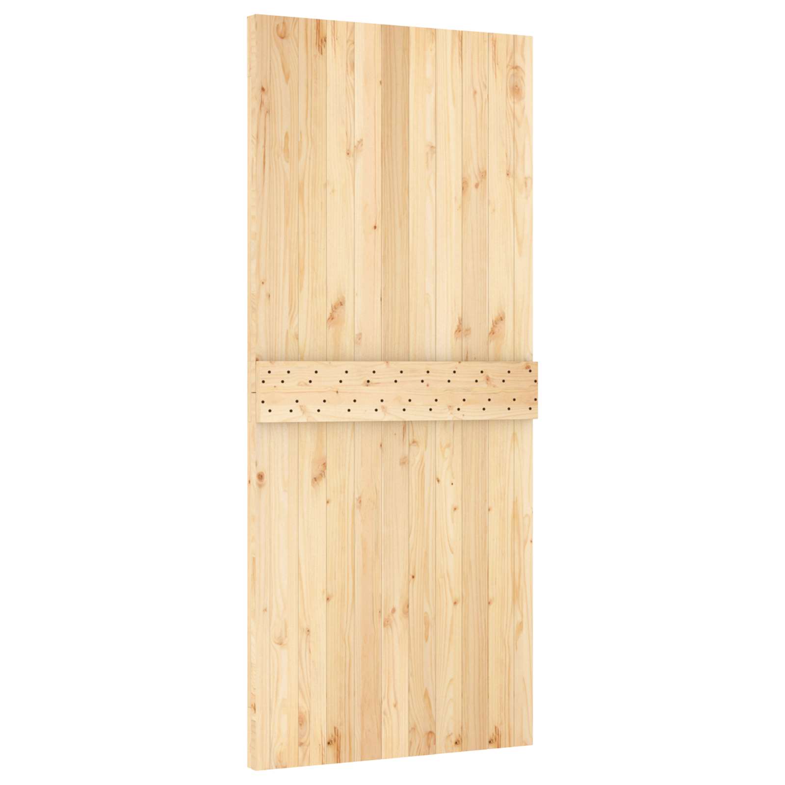 Schuifdeur Naturel en Zwart 90 x 210 cm Massief Grenenhout image 5