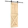vidaXL Libisev uks Naturaalne ja must 70 x 210 cm Tahke m&auml;nnipuit
