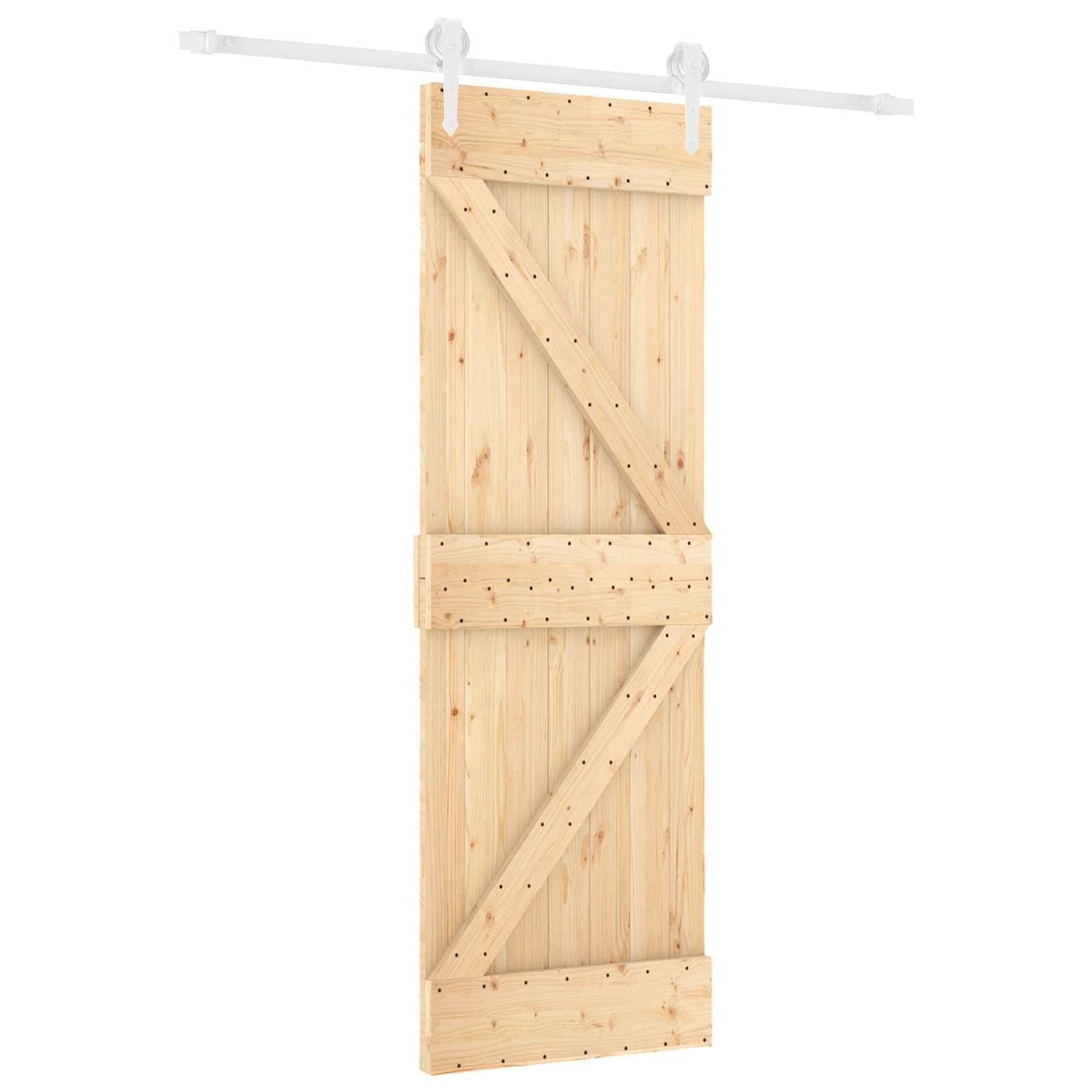 Schuifdeur Natuurlijk en Wit 70 x 210 cm Massief Grenenhout image 2