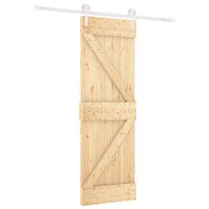 vidaXL Libisev uks Looduslik ja Valge 70 x 210 cm Tahke m&auml;nnipuit