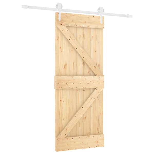 vidaXL Libisev uks 85 x 210 cm Tahke m&auml;nnipuit (t&ouml;&ouml;tlemata)