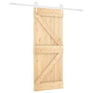 vidaXL Libisev uks 80 x 210 cm Toekas m&auml;nnipuit Looduslik ja Valge