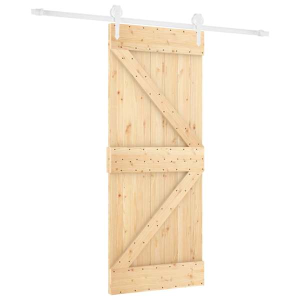 vidaXL Libisev uks 80 x 210 cm Toekas m&auml;nnipuit Looduslik ja Valge