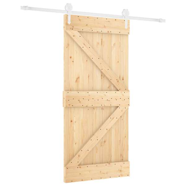 vidaXL Libisev uks Looduslik ja Valge 90 x 210 cm Toekas m&auml;nnipuit