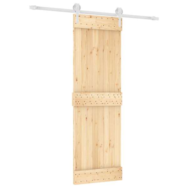 vidaXL Libisev uks Looduslik ja Valge 70 x 210 cm Tahke m&auml;nnipuit