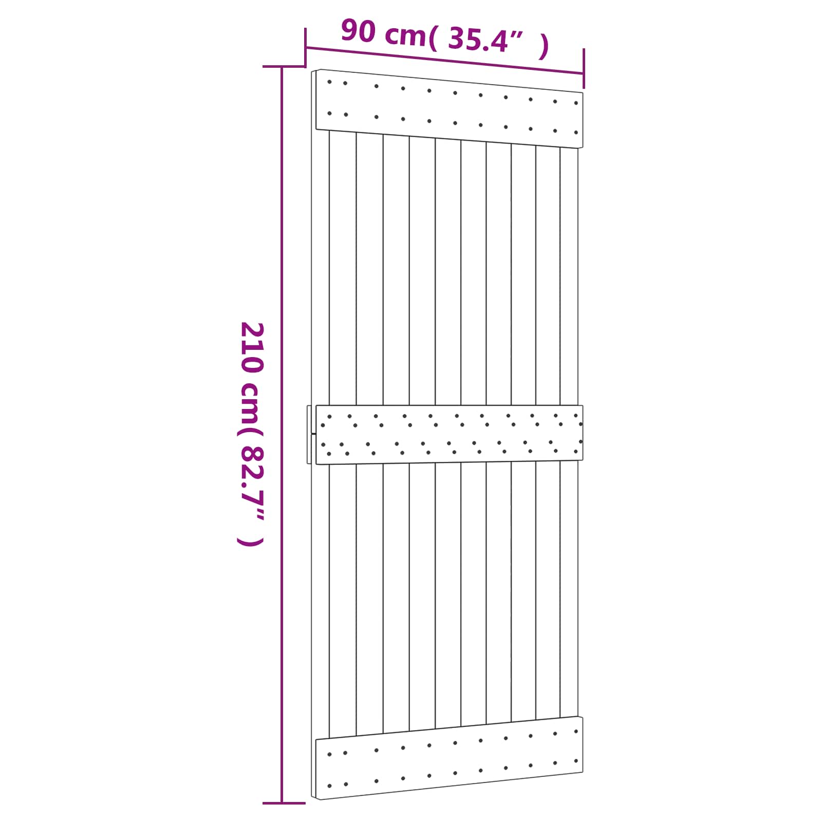 Schuifdeur Natuurlijk en Wit 90 x 210 cm Massief Grenenhout image 11