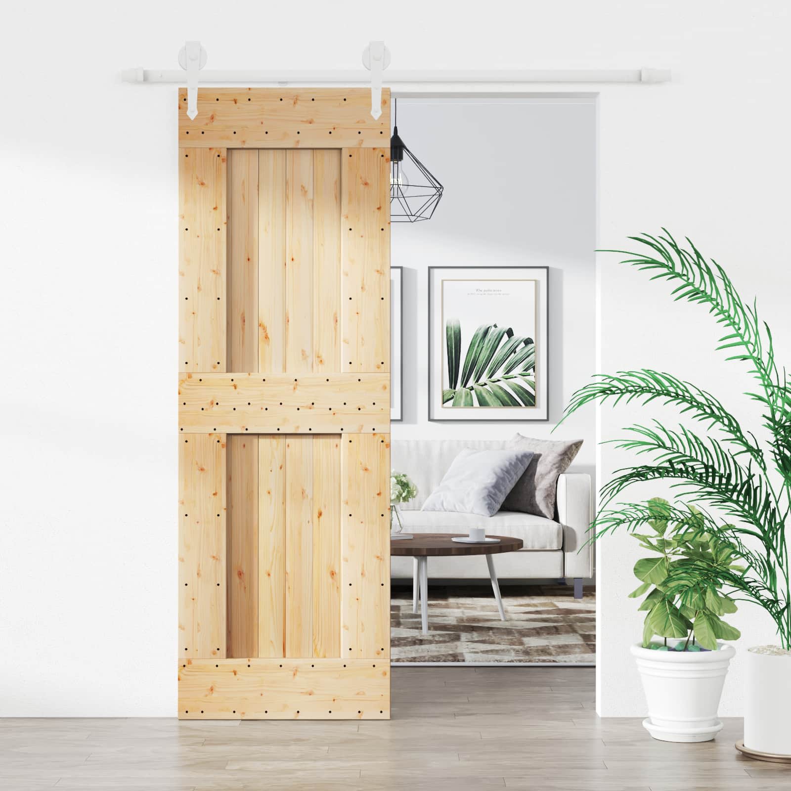 Преплъзваща се врата Естествено и бяло 70 x 210 cm