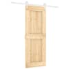 vidaXL Libisev uks Looduslik ja Valge 80 x 210 cm Tahke m&auml;nnipuit