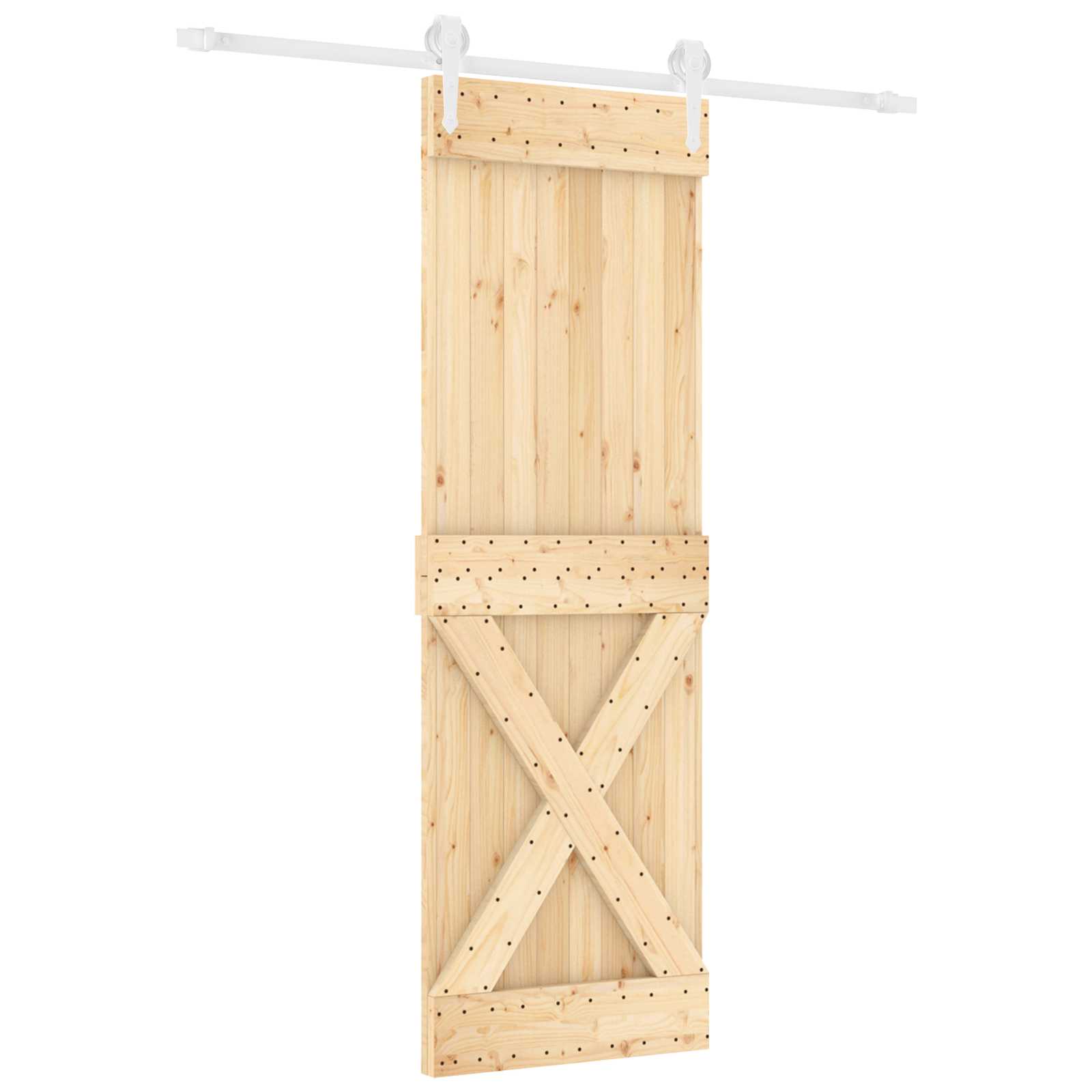 Schuifdeur Natuurlijk en Wit 70 x 210 cm Massief Grenenhout image 2