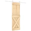 vidaXL Libisev uks Looduslik ja Valge 70 x 210 cm Tahke m&auml;nnipuit