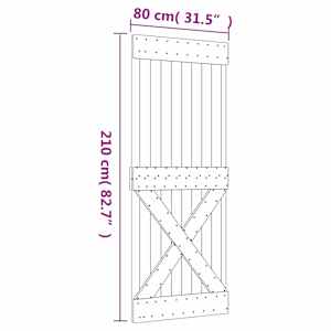 Posuvné dveře Přírodní a bílá 80 x 210 cm Masivní borové dřevo - obrázek 11