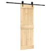 vidaXL Libisev uks Naturaalne ja must 70 x 210 cm Tahke m&auml;nnipuit