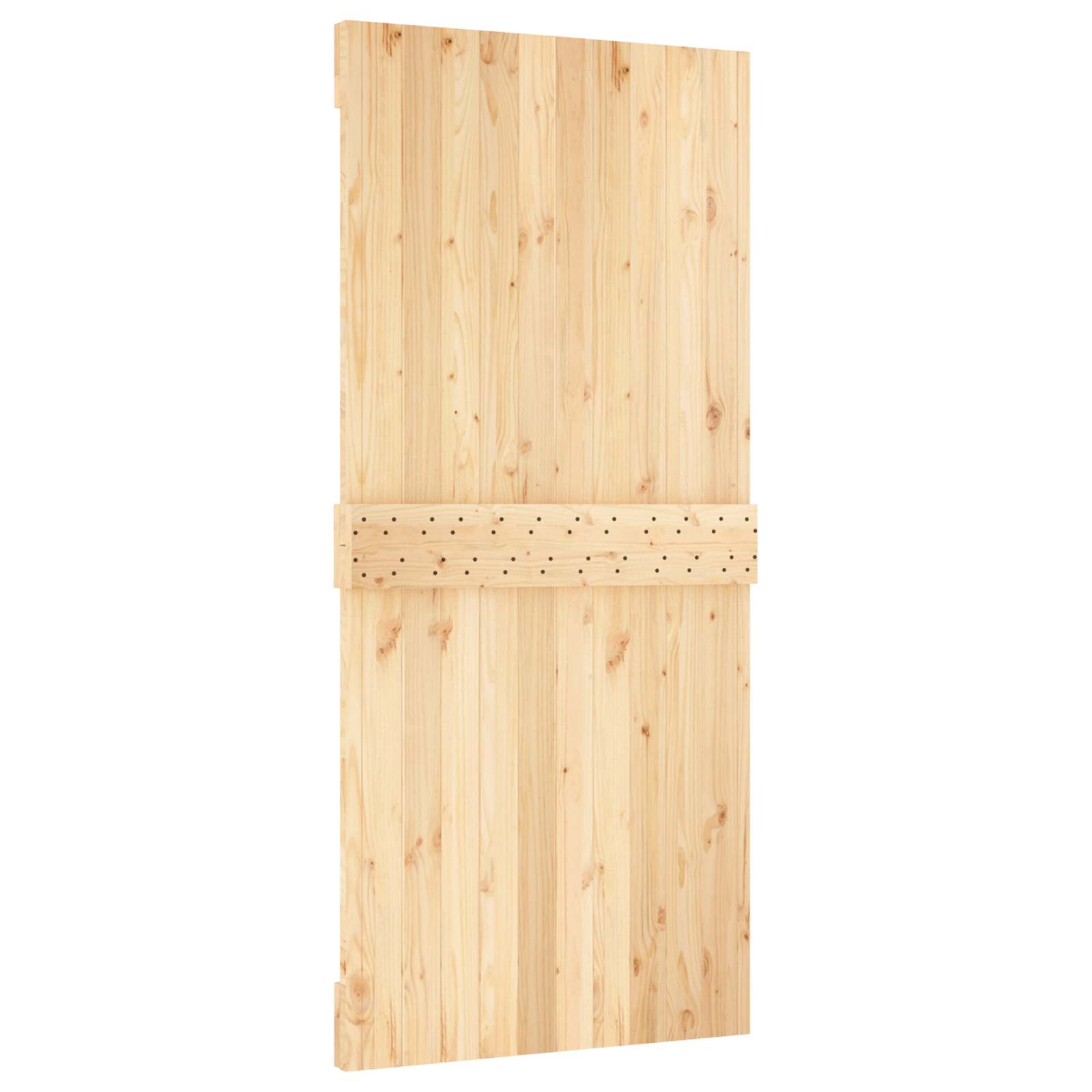 Schuifdeur Naturel en Zwart 95 x 210 cm Massief Grenenhout image 5
