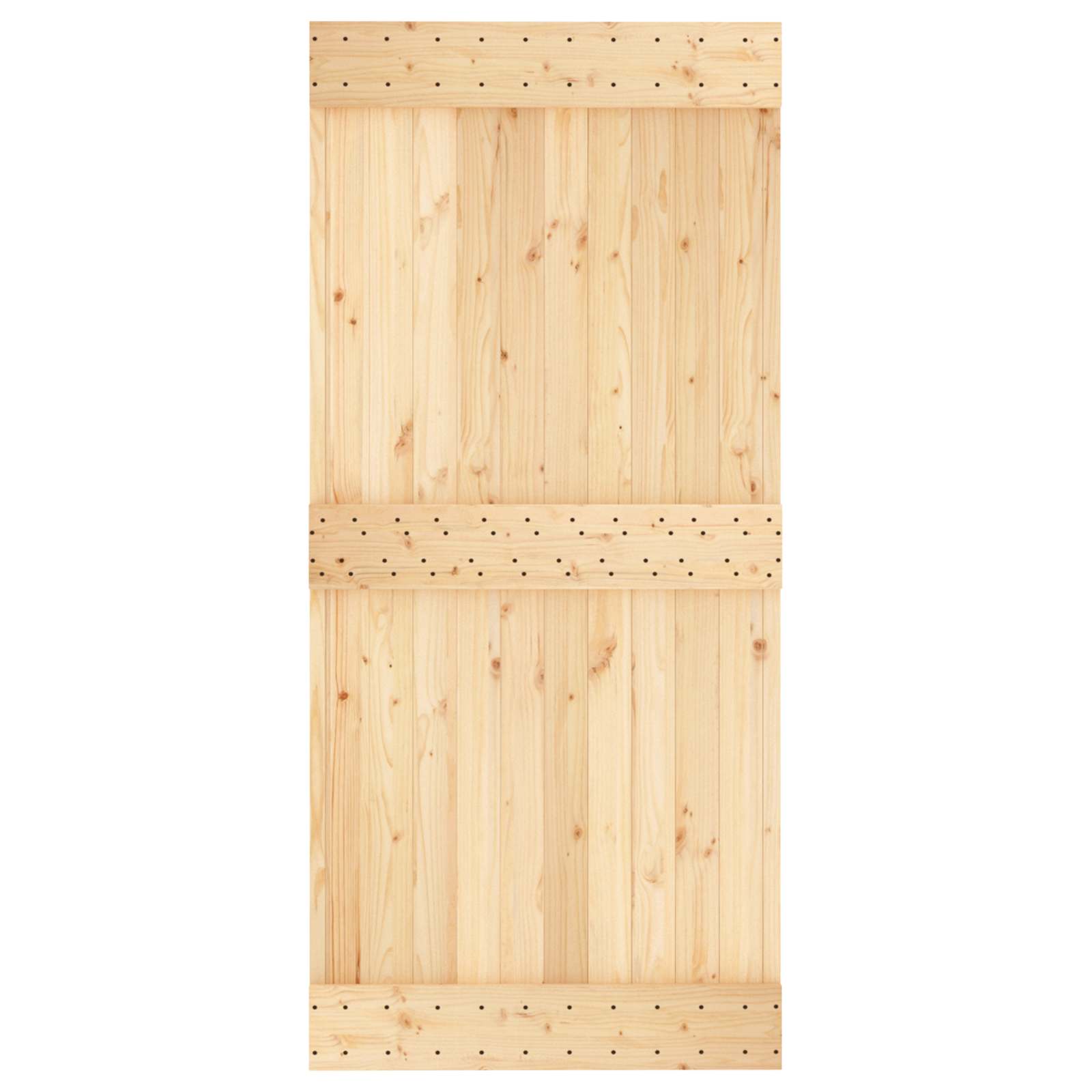 Schuifdeur Naturel en Zwart 95 x 210 cm Massief Grenenhout image 4