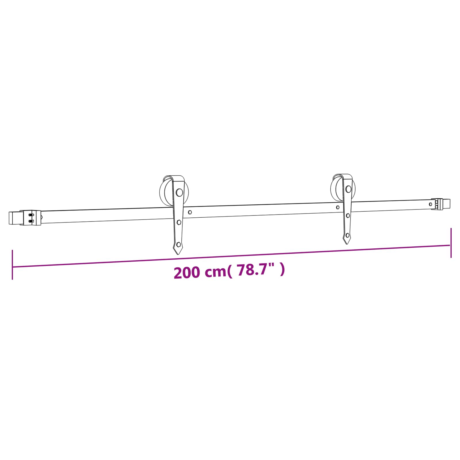 Schuifdeur Naturel en Zwart 95 x 210 cm Massief Grenenhout image 12