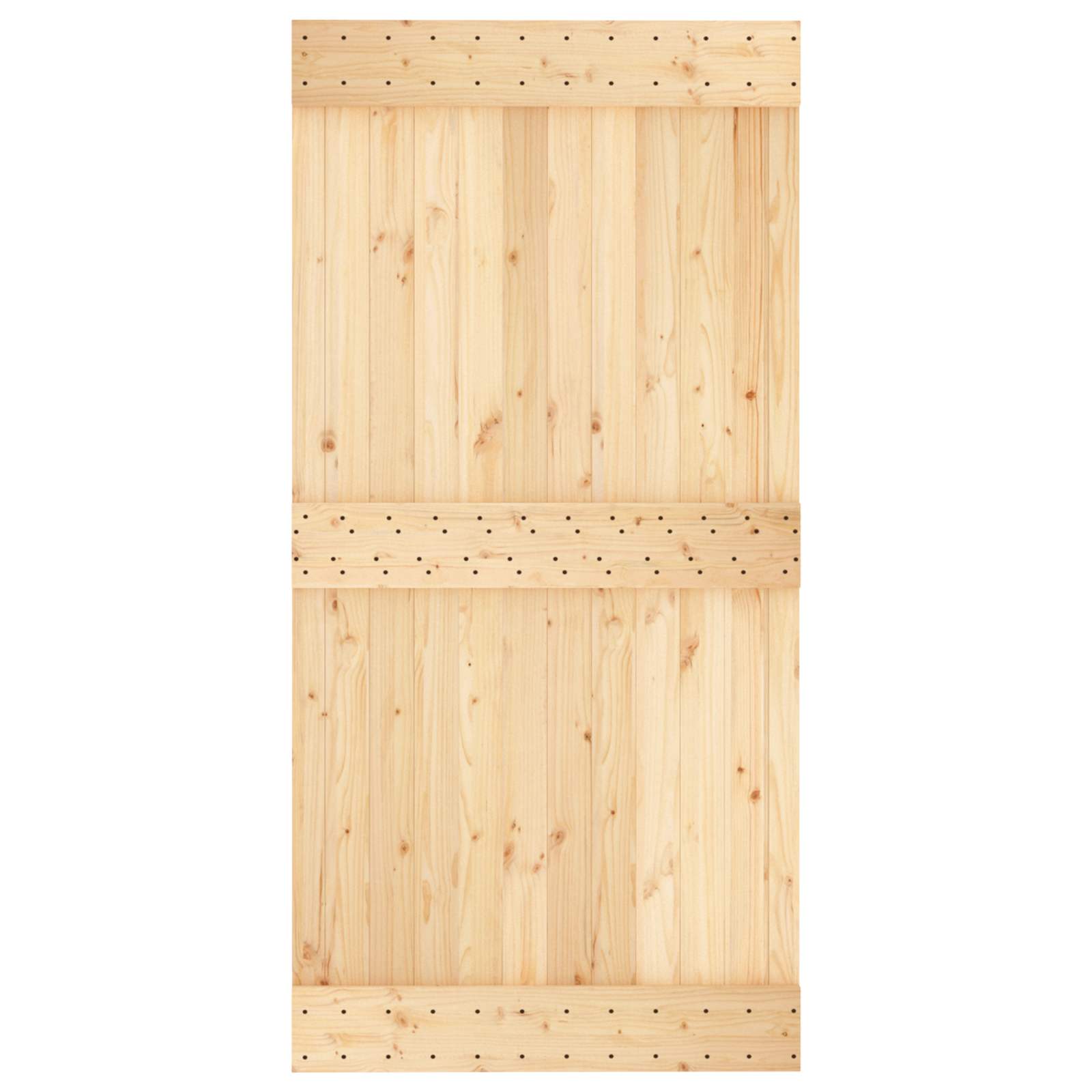 Schuifdeur Naturel en Zwart 100 x 210 cm Massief Grenenhout image 4