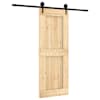 vidaXL Libisev uks Naturaalne ja must 80 x 210 cm Tahke m&auml;nnipuit
