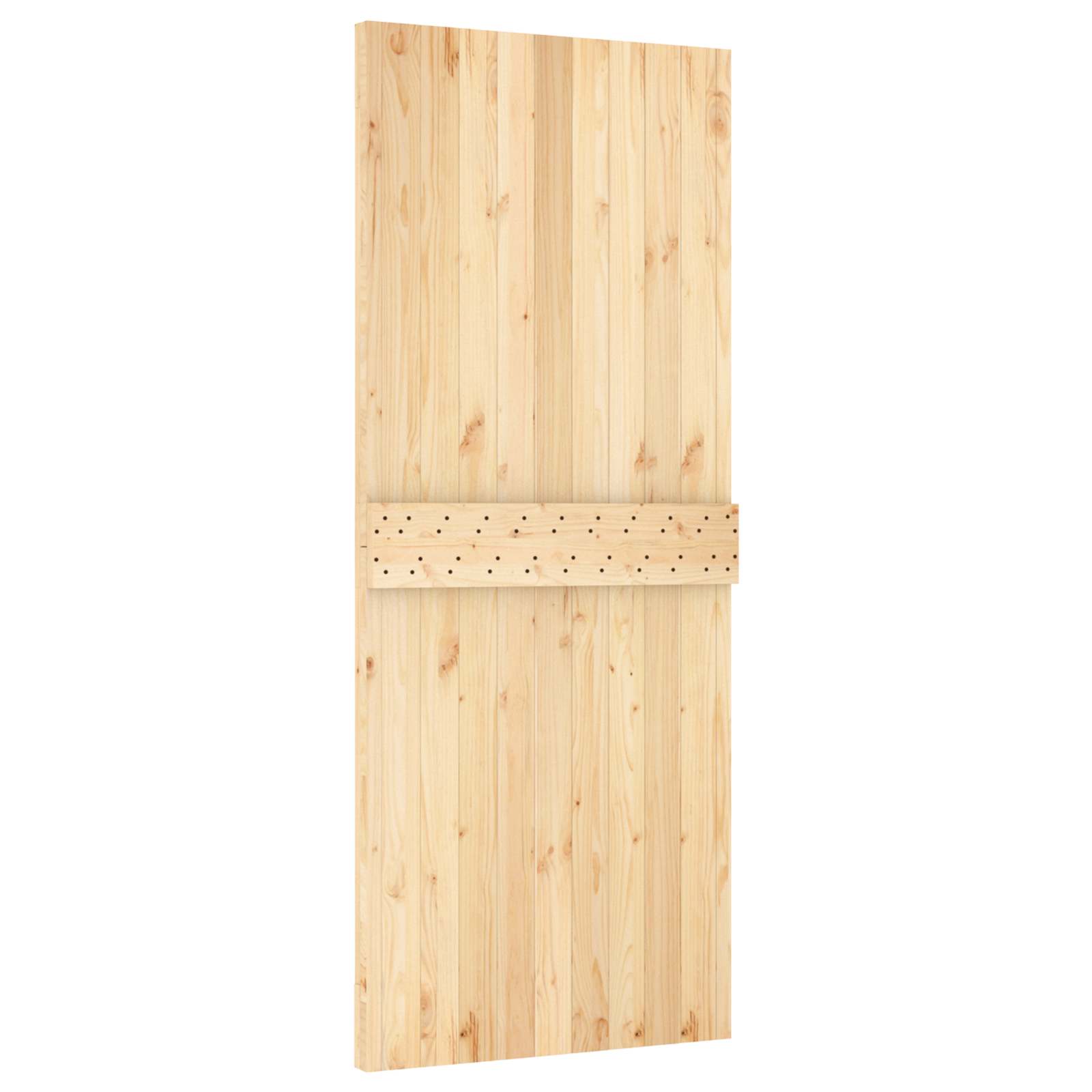 Schuifdeur Naturel en Zwart 85 x 210 cm Massief Grenenhout image 5