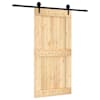 vidaXL Libisev uks Naturaalne ja must 100 x 210 cm Tahke m&auml;nnipuit