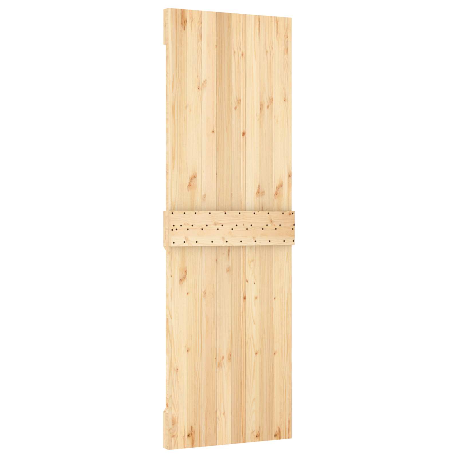 Schuifdeur Naturel en Zwart 70 x 210 cm Massief Grenenhout image 5