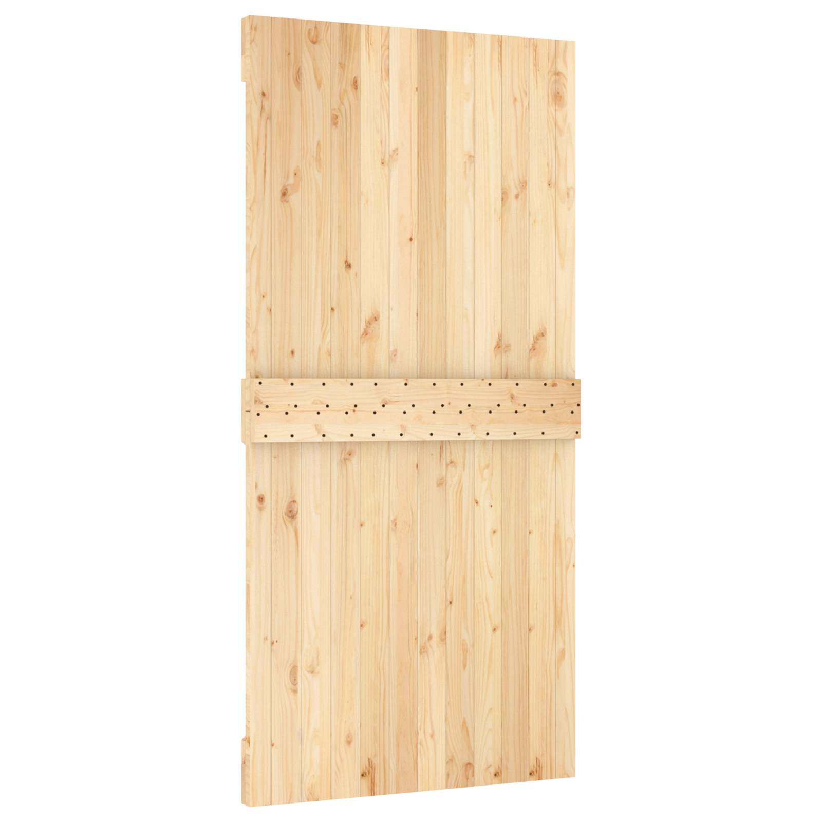 Schuifdeur Naturel en Zwart 100 x 210 cm Massief Grenenhout image 5