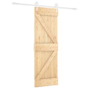 vidaXL Libisev uks Looduslik ja Valge 70 x 210 cm Tahke m&auml;nnipuit