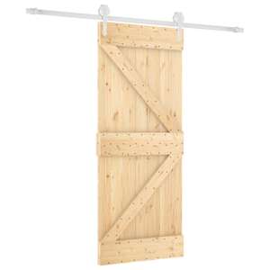 vidaXL Libisev uks 85 x 210 cm Tahke m&auml;nnipuit (t&ouml;&ouml;tlemata)