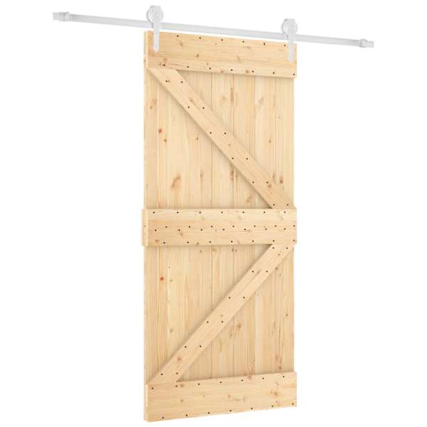 vidaXL Libisev uks 95 x 210 cm Tahke m&auml;nnipuit (t&ouml;&ouml;tlemata)