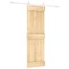 vidaXL Libisev uks Looduslik ja Valge 70 x 210 cm Tahke m&auml;nnipuit