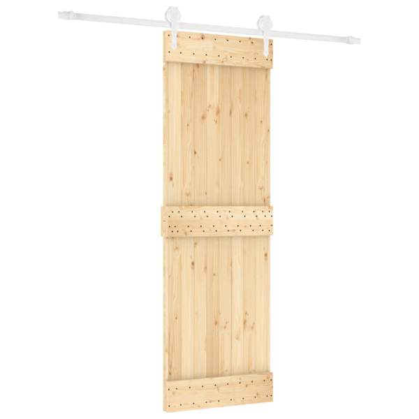 vidaXL Libisev uks Looduslik ja Valge 70 x 210 cm Tahke m&auml;nnipuit