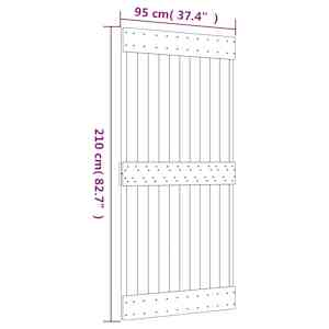 Posuvné dveře Přírodní a bílá 95 x 210 cm Masivní borové dřevo - obrázek 11