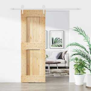 Posuvné dveře Přírodní a bílá 70 x 210 cm Masivní borové dřevo