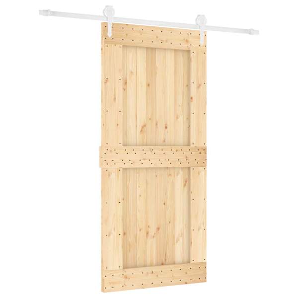 vidaXL Libisev uks 95 x 210 cm Tahke m&auml;nnipuit (t&ouml;&ouml;tlemata)