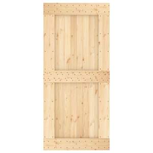 Posuvné dveře Přírodní a bílá 95 x 210 cm Masivní borové dřevo - obrázek 4