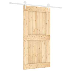 Posuvné dveře Přírodní a bílá 100 x 210 cm Masivní borové dřevo - obrázek 2