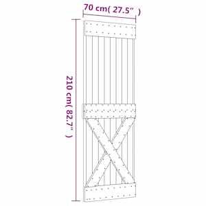 Posuvné dveře Přírodní a bílá 70 x 210 cm Masivní borové dřevo - obrázek 11