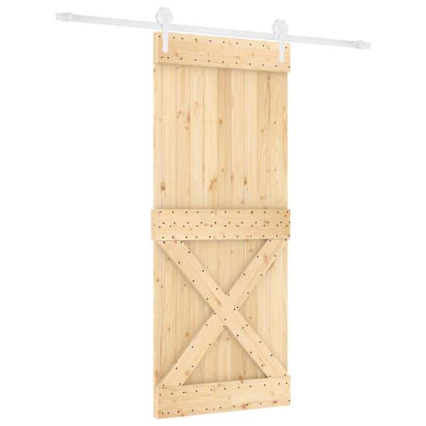 vidaXL Libisev uks 85 x 210 cm Tahke m&auml;nnipuit (t&ouml;&ouml;tlemata)
