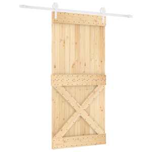vidaXL Libisev uks 95 x 210 cm Tahke m&auml;nnipuit (t&ouml;&ouml;tlemata)