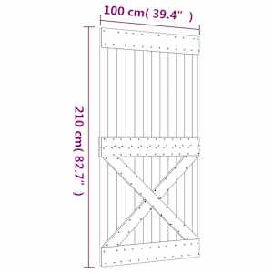 Posuvné dveře Přírodní a bílá 100 x 210 cm Masivní borové dřevo - obrázek 11