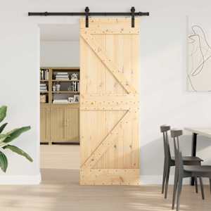 Drsna vrata NARVIK Naravna in črna 70 x 210 cm (152,5 cm)