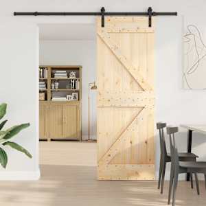 Drsna vrata NARVIK Naravna in črna 70 x 210 cm (213,5 cm)