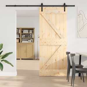 Drsna vrata NARVIK Naravna in črna 85 x 210 cm (213,5 cm)