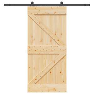 Posuvné dveře NARVIK Přirozená a černá 80 x 210 cm (213,5 cm) - obrázek 4