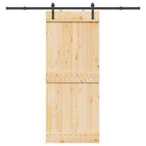 Posuvné dveře NARVIK Přirozená a černá 85 x 210 cm (213,5 cm) - obrázek 4