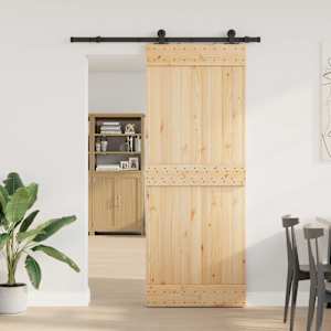 Drsna vrata NARVIK Naravna in črna 80 x 210 cm (152,5 cm)